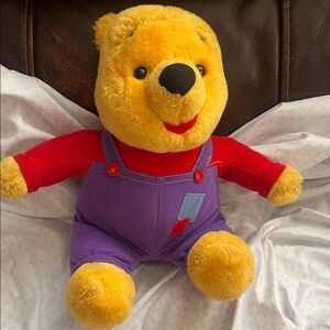 Plush Bear Winnie the Pooh  with Red and Purple Outfit Vintage